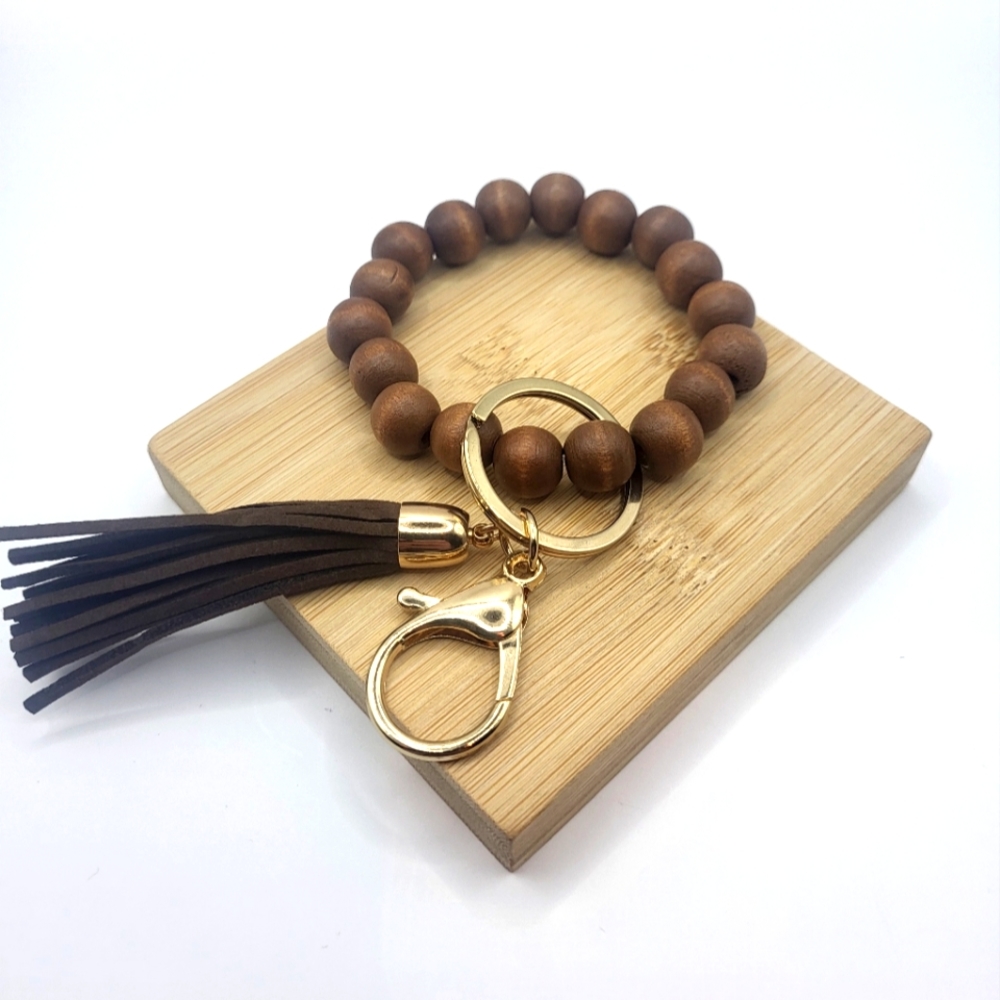 🪵 Wood Style Keychain Braclet